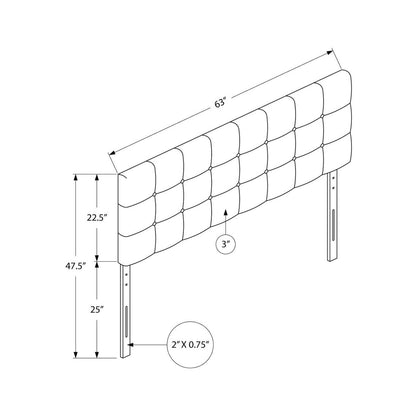 Tête de lit rembourrée Estel en tissu de cuir végétalien blanc, capitonné à boutons - Queen Size | Tête de lit rembourrée Estel en tissu de cuir végétalien blanc avec capitonnage à boutons - format grand lit