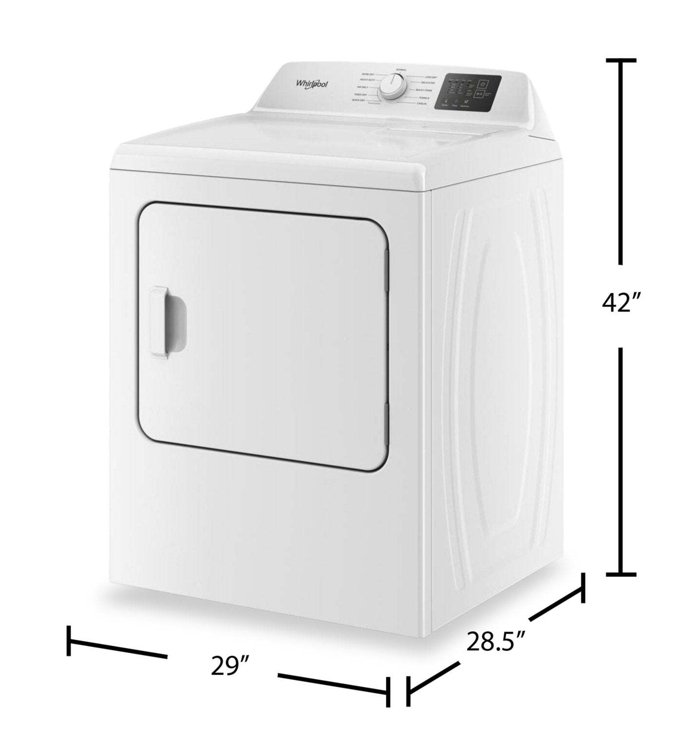 Tourbillon 29 7,0 Cu. Fort. Sécheuse électrique avec détection automatique - YWED4105SW | Sécheuse électrique Whirlpool de 7,0 pi3 et de 29 po avec détection automatique - YWED4105SW