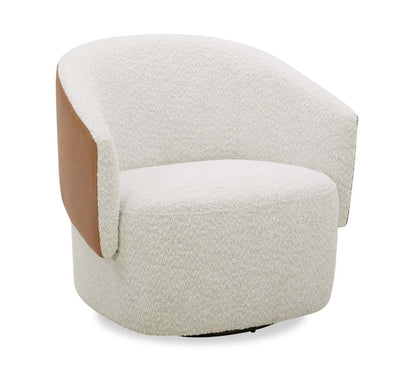 Fauteuil d'appoint pivotant Soho - neige azalée et brun clair Dakota