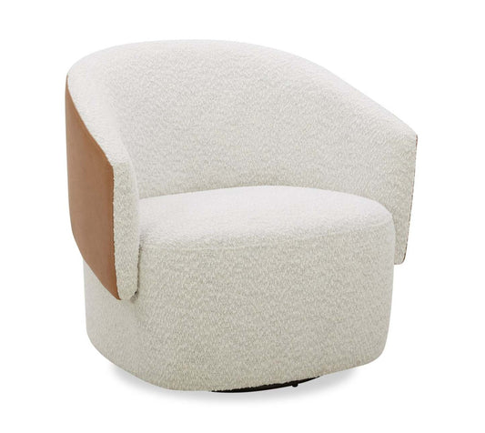 Fauteuil d'appoint pivotant Soho - neige azalée et brun clair Dakota