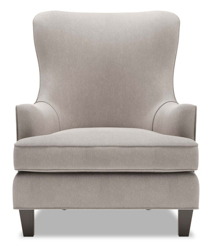 Made in Canada Sofa Lab Fauteuil d’appoint à oreilles personnalisable 32 po en tissu d’apparence lin - gris Pax Slate | Fauteuil d’appoint à oreilles Sofa Lab de 32 po fabriqué au Canada en tissu d’apparence lin - gris Pax Slate | WING3049