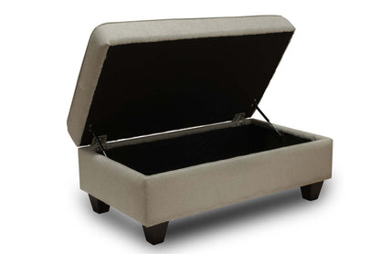 Made in Canada Scarlett 26 Chenille Fabric Ottoman - Ecru Beige | Pouf Scarlett de 26 po fabriqué au Canada en tissu de chenille - beige écru