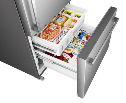 Réfrigérateur Hisense de 31,3 pi³ et de 22,3 po à congélateur inférieur - acier inoxydable - RB22A2FSE | Hisense 31,3 22,3 Cu. Fort. Réfrigérateur à congélateur inférieur - Acier inoxydable - RB22A2F…