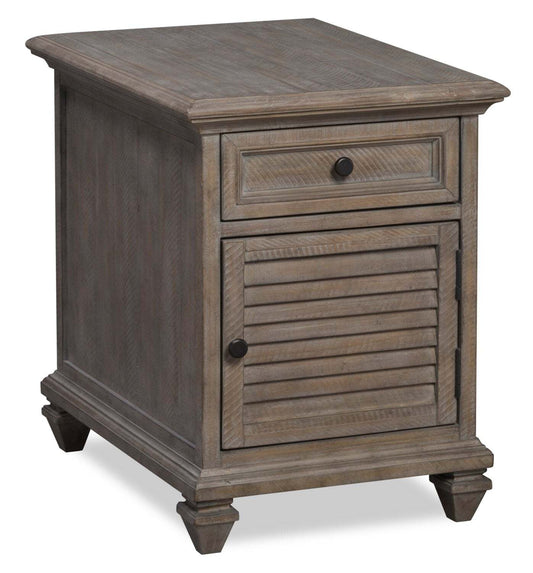 Table de bout traditionnelle Lancaster de 18 po avec rangement - grise et pin bronze