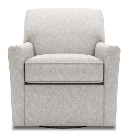 Fauteuil d’appoint pivotant personnalisable Sofa Lab de 31 po fabriqué au Canada en tissu - argenté Luxury Silver | SWIV2793
