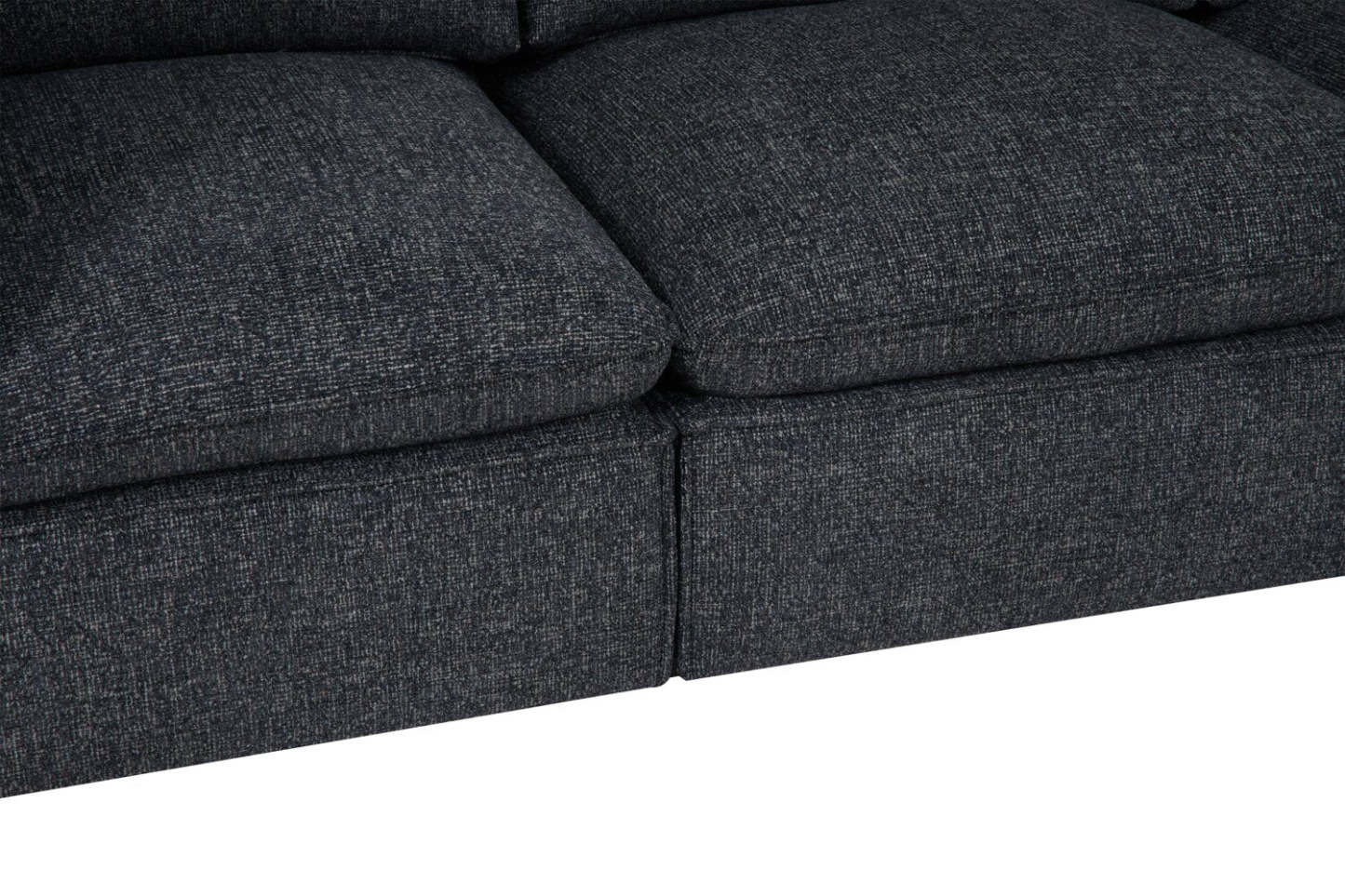 Fusion modulaire 8 pièces en tissu chenille gris anthracite avec coussins de dossier amovibles en plumes | Canapé sectionnel modulaire Fusion 8 pièces en tissu chenille gris anthracite avec coussins de dossier amovibles en couette et plumes