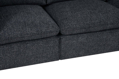 Fusion modulaire 8 pièces en tissu chenille gris anthracite avec coussins de dossier amovibles en plumes | Canapé sectionnel modulaire Fusion 8 pièces en tissu chenille gris anthracite avec coussins de dossier amovibles en couette et plumes