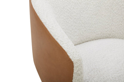 Fauteuil d'appoint pivotant Soho - neige azalée et brun clair Dakota