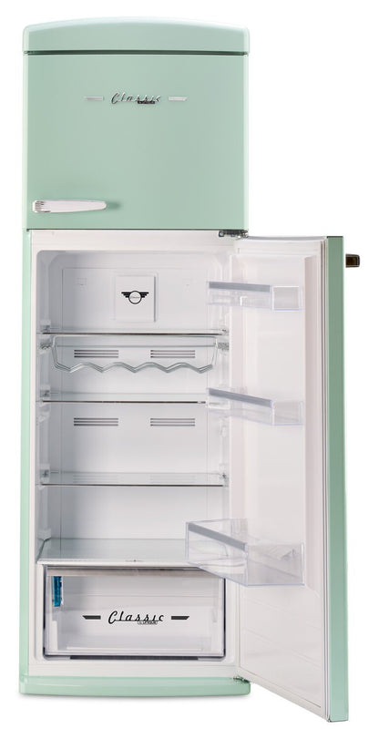 Unique Classique Rétro 24 11 Pi Cu. Réfrigérateur à congélateur supérieur – Vert menthe d'été - UNQ-310L LG MC | Réfrigérateur Classic Rétro d'Unique de 24 po et de 11 pi3 à congélateur supérieur - vert menthe estival - UNQ-310L LG TM
