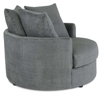 Fabriqué au Canada Fauteuil d'appoint câlin Grande 48 en tissu chenille - Teddy Nightfall Grey | Fauteuil d'appoint Cuddler Grande de 48 po fabriqué au Canada en tissu chenille - gris Teddy Nightfall