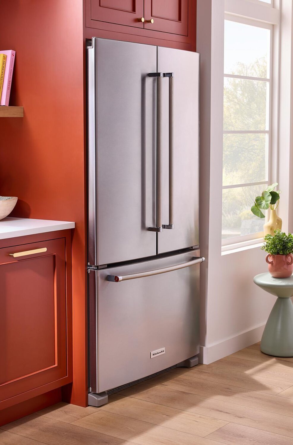 Réfrigérateur KitchenAid de 36 po et de 20 pi3 de profondeur comptoir à portes françaises - acier inoxydable - KRFC136RPS | KRFC13PS