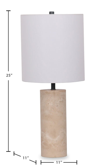 Rocco 25” Lampe de table moderne en pierre - travertin naturel