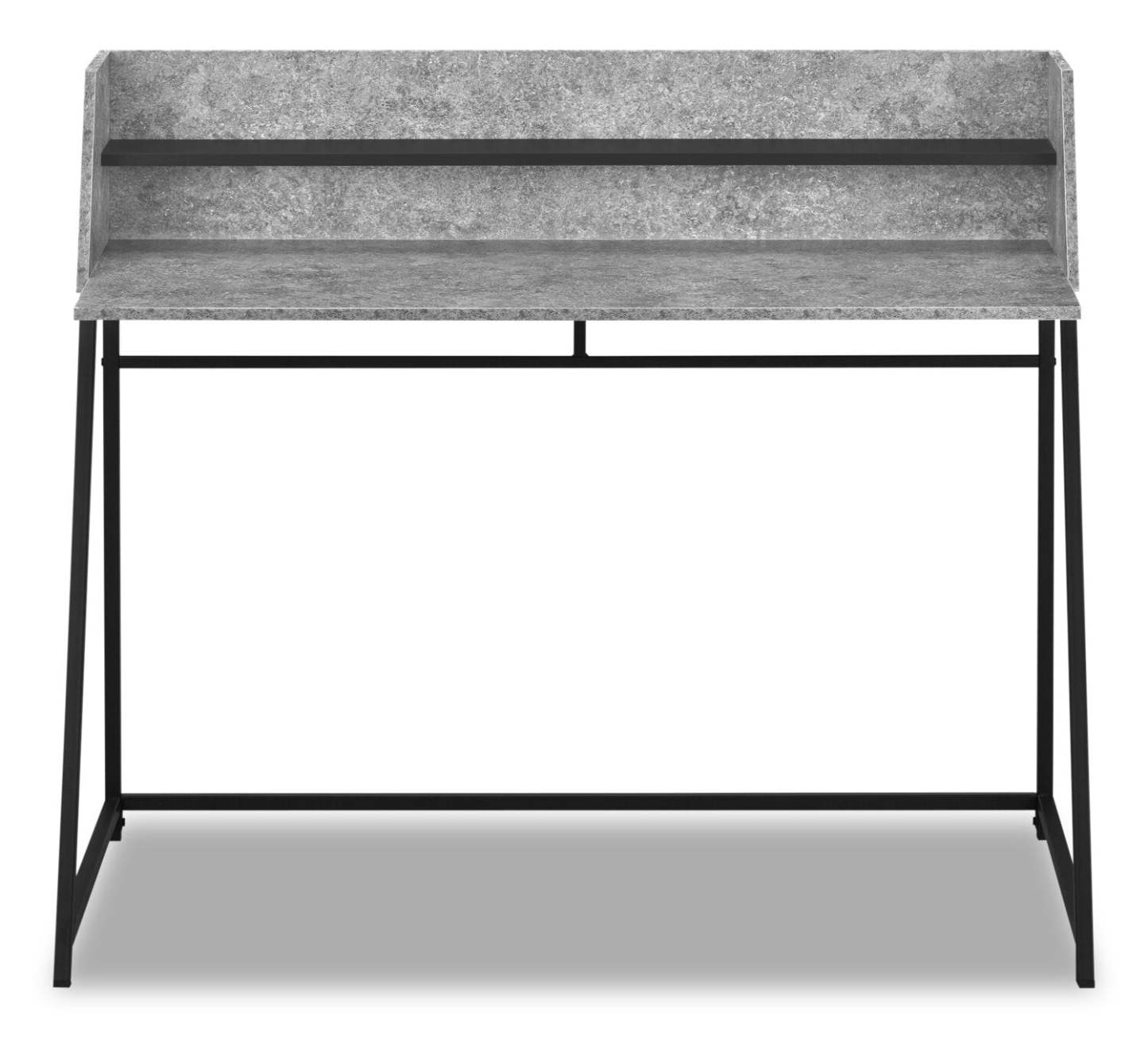 Bureau Lawson 47.25 avec petite niche - aspect pierre grise|Bureau Lawson de 47,25 po avec petite crédence - imitation de pierre grise