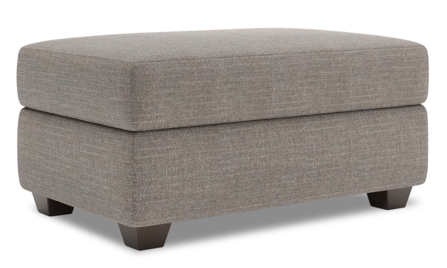 Fabriqué au Canada Pouf de rangement personnalisable The Trunk 39 en tissu d'apparence lin - gris Luna Smoke | Pouf de rangement The Trunk de Sofa Lab de 39 po fabriqué au Canada en tissu d’apparence lin - gris Luna Smoke | TRUN2391