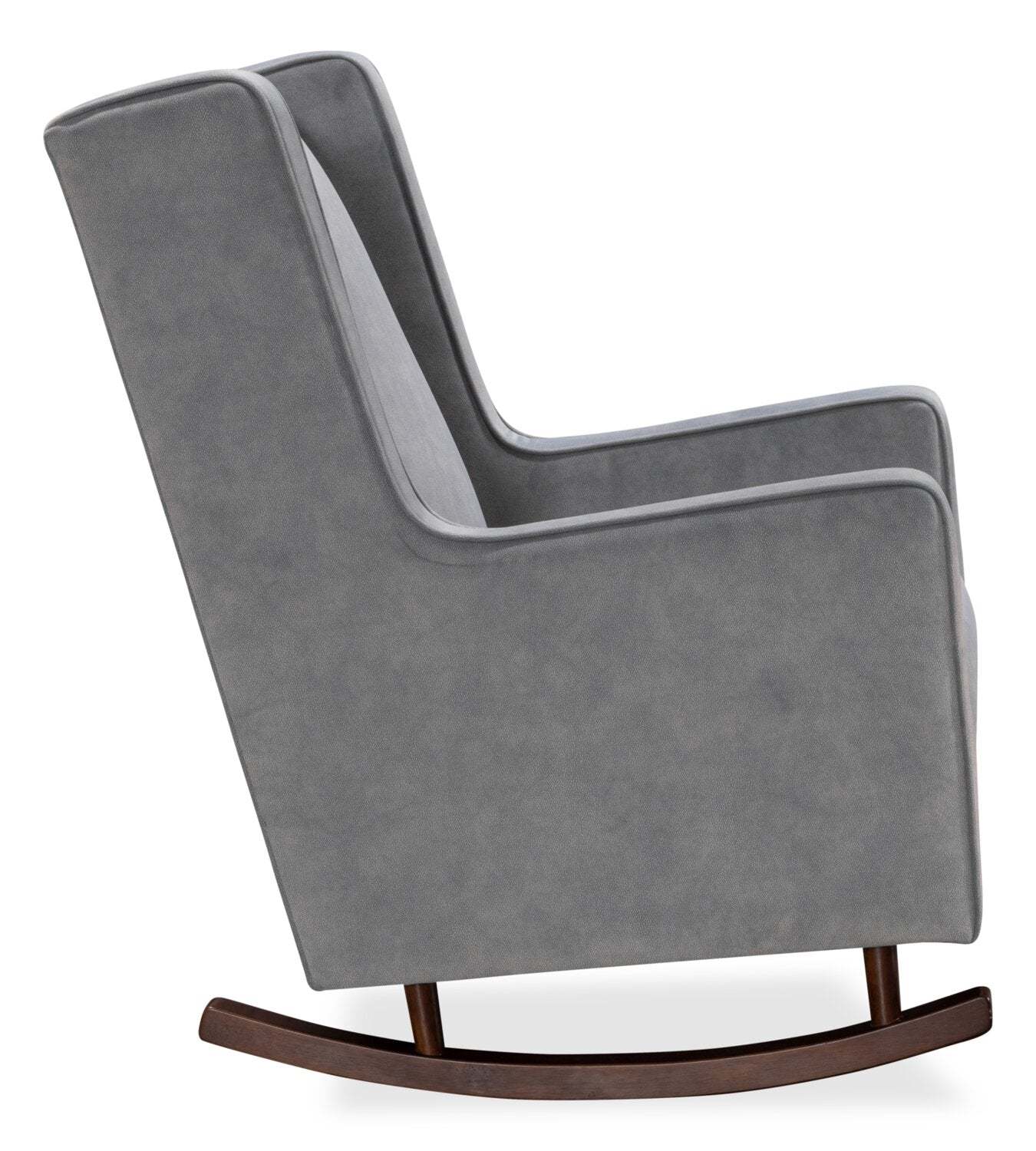 Chaise à bascule Sherri 29,5 avec pieds traîneau en bois - Gris | Fauteuil berçant Sherri de 29,5 po avec pieds de style traîneau en bois - gris
