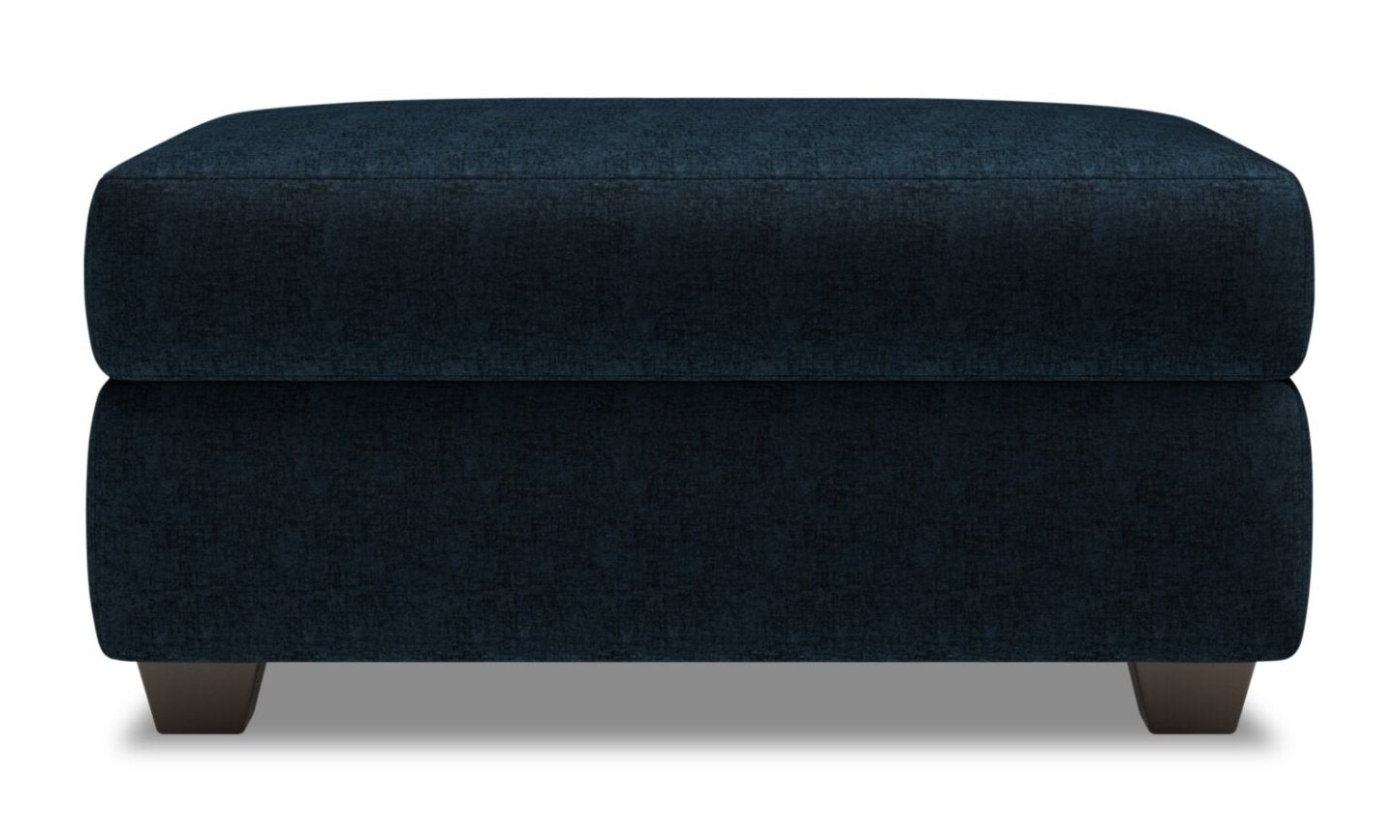 Fabriqué au Canada Pouf de rangement personnalisable The Trunk 39 en tissu de chenille - Bleu Indigo de luxe | Pouf de rangement The Trunk de Sofa Lab de 39 po fabriqué au Canada en tissu chenille - bleu Indigo de luxe | TRUN3193