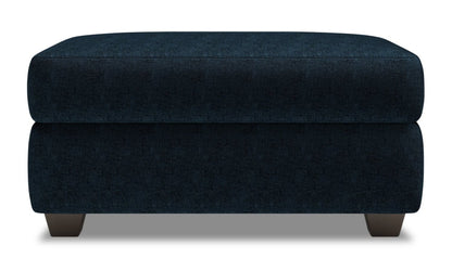 Fabriqué au Canada Pouf de rangement personnalisable The Trunk 39 en tissu de chenille - Bleu Indigo de luxe | Pouf de rangement The Trunk de Sofa Lab de 39 po fabriqué au Canada en tissu chenille - bleu Indigo de luxe | TRUN3193