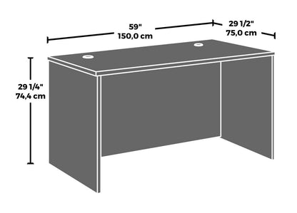 Bureau Affirm de 59,06 po de qualité commerciale - cerisier classique