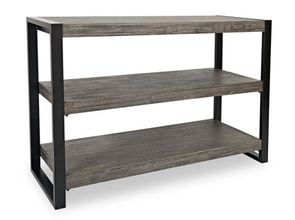 Apex 50 Modern Sofa Table with Shelf - Grey with Black Metal Legs|Table de salon moderne Apex 50 po avec tablette - grise avec pattes en métal noir