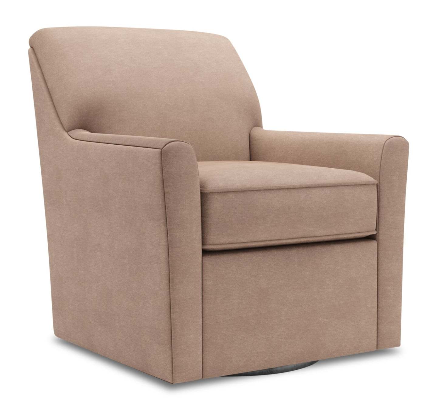 Fauteuil d’appoint pivotant personnalisable Sofa Lab de 31 po fabriqué au Canada en tissu d’apparence lin - brun Pax Wicker | SWIV3349