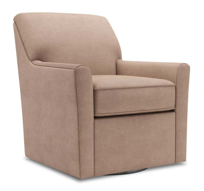 Fauteuil d’appoint pivotant personnalisable Sofa Lab de 31 po fabriqué au Canada en tissu d’apparence lin - brun Pax Wicker | SWIV3349