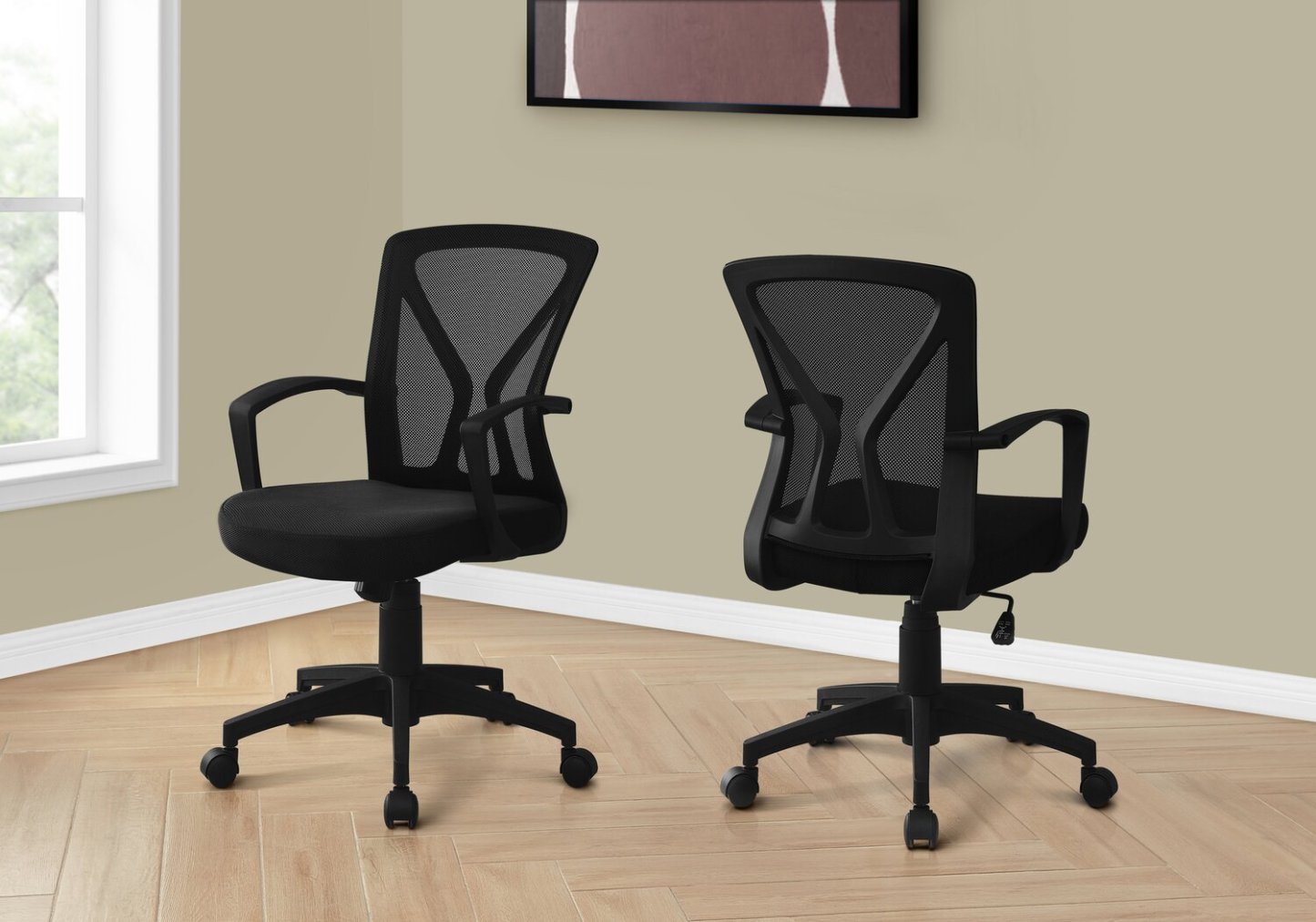 Dominic 23.5 Office Chair with Mesh Back - Noir|Chaise de bureau Dominic de 23,5 po avec dossier en maille - noire