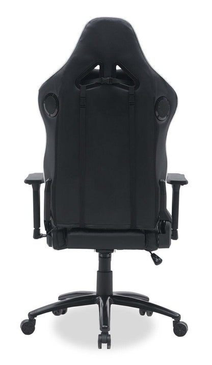 Fauteuil de jeu ergonomique Falcon 30" avec haut-parleurs Bluetooth intégrés et éclairage LED - Noir | Fauteuil de jeu ergonomique Falcon de 30 po avec haut-parleurs Bluetooth intégrés et éclairage à DEL - noir