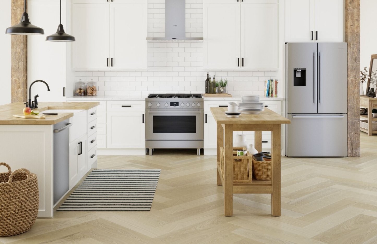 Réfrigérateur Bosch de série 500 de 26 pi3 à portes françaises - B36FD50SNS | B36FD5SS