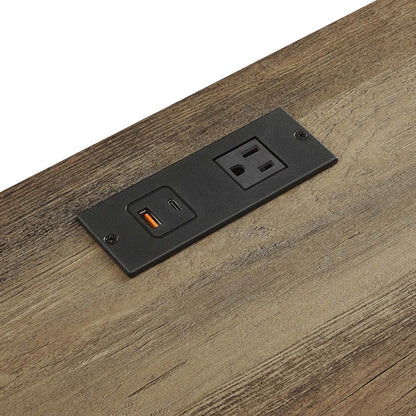 Table de nuit Theo à 1 tiroir avec armoire de rangement, 18 L x 25,75 H - Marron | Table de nuit Theo de 18 po (l) x 25,75 po (H) à 1 tiroir avec armoire de rangement - marron