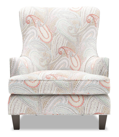 Fauteuil d’appoint à oreilles Sofa Lab personnalisable de 32 po fabriqué au Canada en tissu - Eden multicolore | WING1834