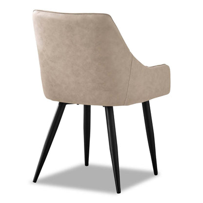 Chaise de salle à manger Eliot avec tissu en cuir végétalien, métal - Taupe | Chaise de salle à manger Eliot en tissu de cuir végétalien et en métal - taupe