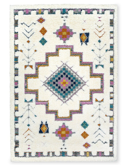 Tapis à poils longs géométriques multicolores Ellis - 6'7 x 9'6 | Tapis à poils long Ellis multicolore à motif géométrique - 6 pi 7 po x 9 pi 6 po
