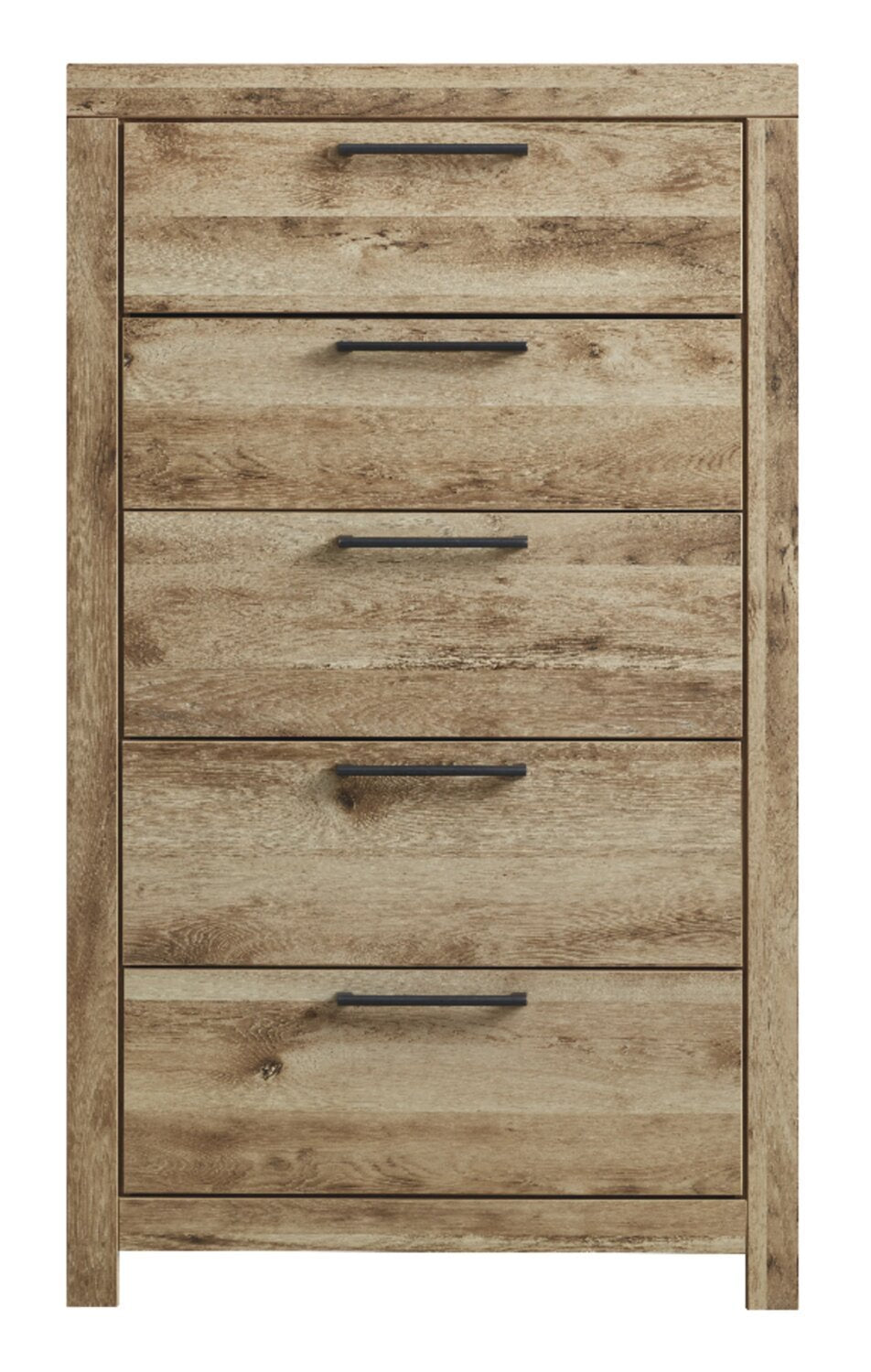 Commode de chambre à coucher Derekson, 5 tiroirs, 31,7 L x 53,9 H - Naturel | Commode verticale Derekson de 31,7 po (L) x 53,9 po (H) à 5 tiroirs pour la chambre à coucher - naturelle