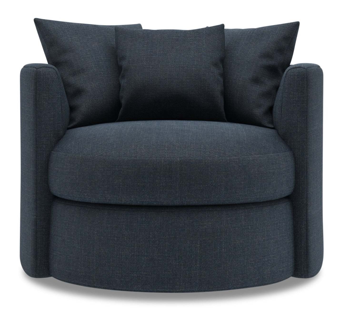 Fabriqué au Canada Sofa Lab Fauteuil d'appoint pivotant personnalisable Nest 41 en tissu d'apparence lin - bleu Luna Sailor | NID2491