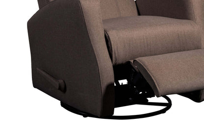 Fauteuil berçant, pivotant et inclinable Nyla de 30 po en tissu d’apparence lin - brun