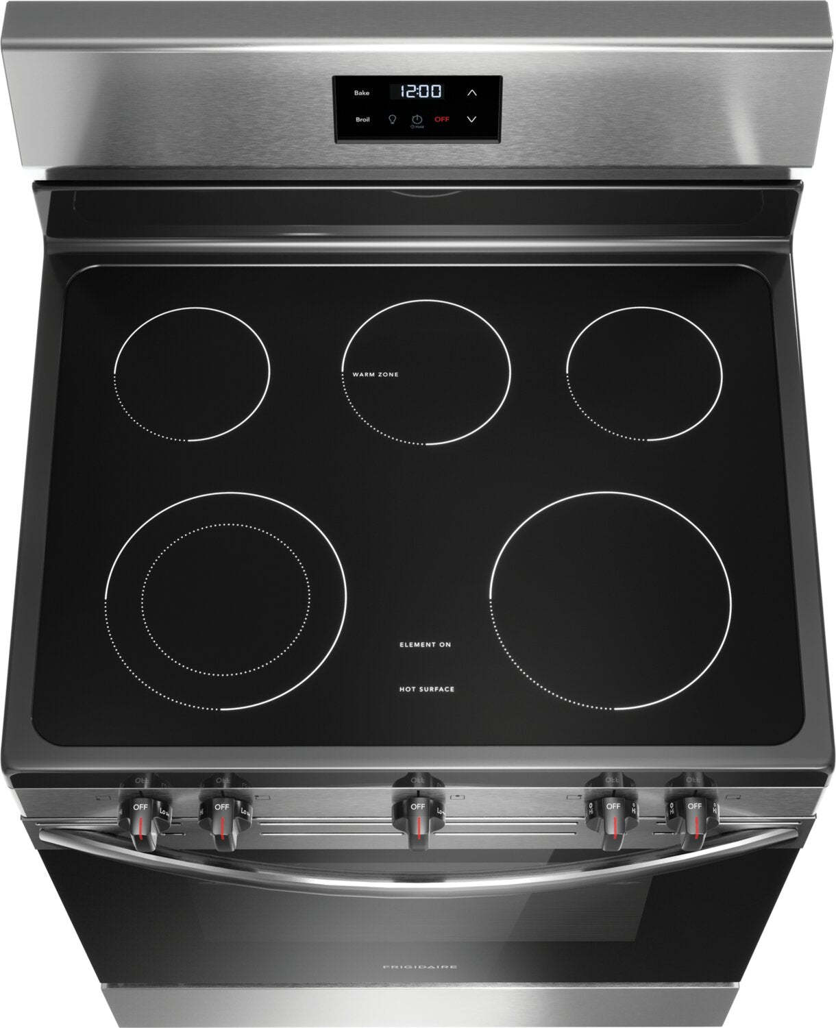 Cuisinière électrique Frigidaire de 5,3 pi³ avec élément à ébullition rapide et surface de cuisson à cinq éléments - Acier inoxydable…