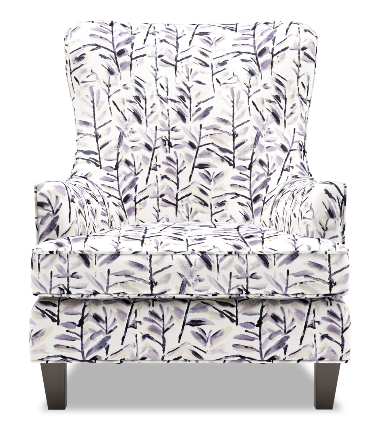 Fauteuil d'appoint à oreilles Sofa Lab personnalisable de 32 po fabriqué au Canada en tissu de velours - Pebble multicolore | AILE1151