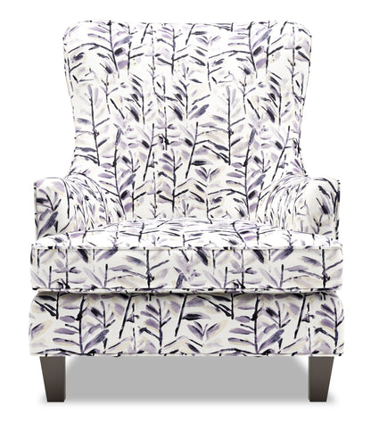 Fauteuil d'appoint à oreilles Sofa Lab personnalisable de 32 po fabriqué au Canada en tissu de velours - Pebble multicolore | AILE1151