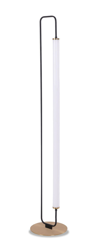 Lampadaire LED Oxford 61 noir mat et laiton | Lampe à pied à DEL Oxford de 61 po noir mat et laiton