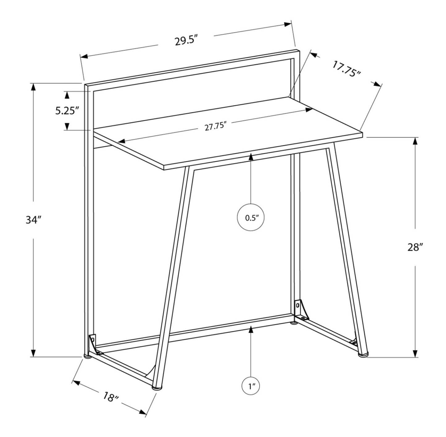Garrett 29.5 Juvenile Office Desk - Naturel|Bureau Garrett de 29,5 po pour jeunes - naturel