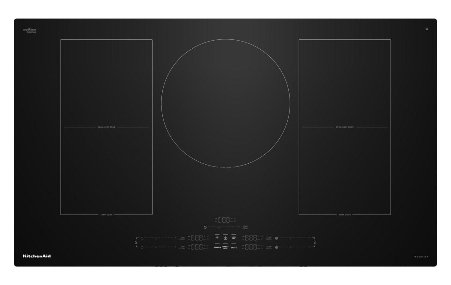 Table de cuisson à induction KitchenAid 36 à 5 éléments - Acier inoxydable - KCIT736SBL | Plaque de cuisson à induction KitchenAid de 36 po à 5 éléments - acier inoxydable - KCIT736SBL