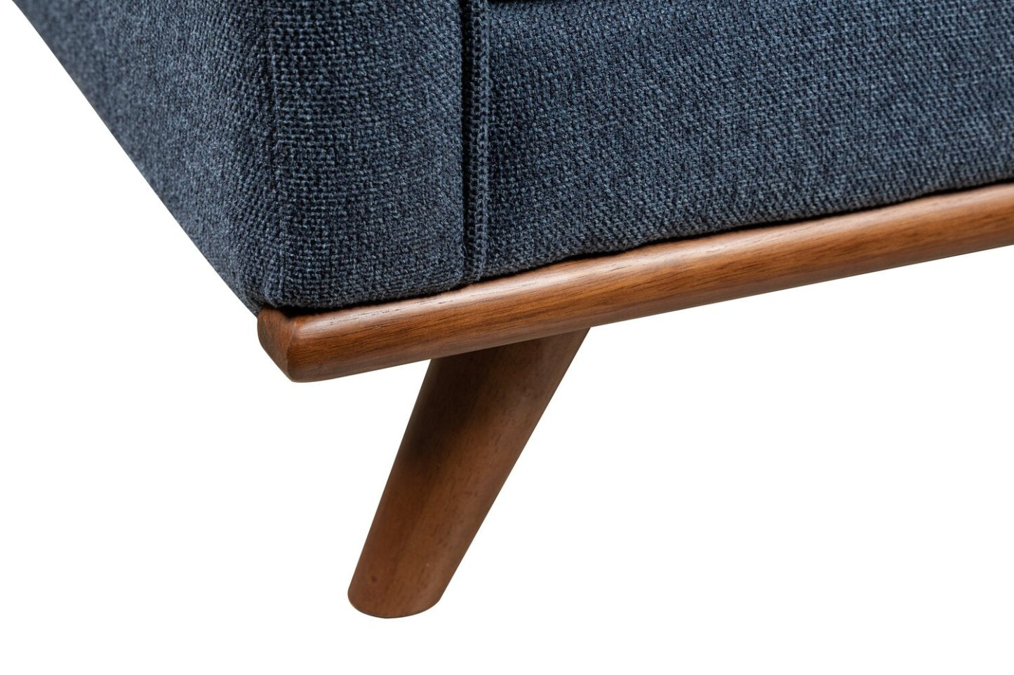 Causeuse Kassia de Kort & Co. de 65,4 po en tissu d’apparence lin avec base et pattes en bois - bleue