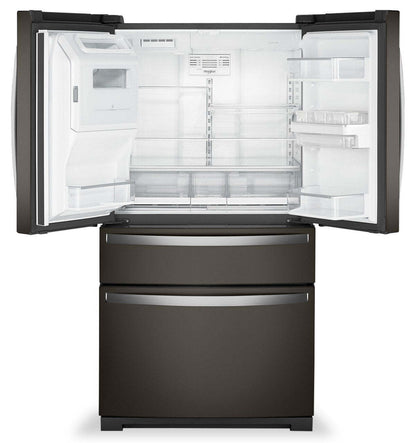 Réfrigérateur Whirlpool de 36 po et de 26 pi³ à portes françaises - finition en acier inoxydable noir - WRMF7736PV | Tourbillon 36 26 Cu. Fort. Réfrigérateur à portes françaises - Fini en acier inoxydable noir - …