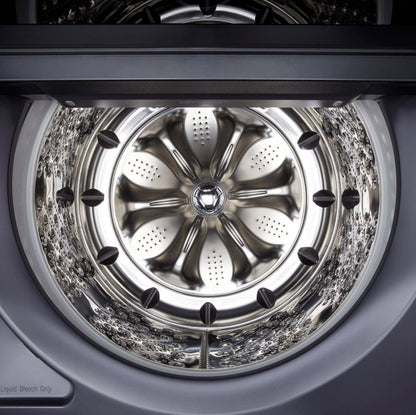 Laveuse intelligente haute efficacité LG à chargement par le haut de 6,3 pi³ - acier noir - WT8600CB | LG 6.3 Cu. Ft. Smart Top-Load High-Efficiency Washer - Black Steel - WT8600CB