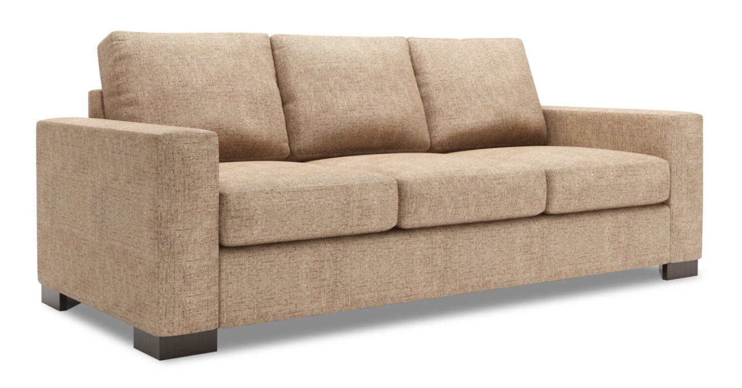 Fabriqué au Canada Canapé Personnalisable Sofa Lab Track 85 Canapé en Tissu Chenille avec Accoudoirs Droits - Taupe de Luxe | Canapé Track de Sofa Lab de 85 po fabriqué au Canada en tissu de chenille avec accoudoirs rectilignes - taupe de Luxe | TR102893