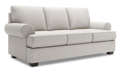 Fabriqué au Canada Canapé Personnalisable Roll 86 Canapé en Tissu Chenille avec Accoudoirs Roulés - Argent Luxe | Canapé Roll de Sofa Lab de 86 po fabriqué au Canada en tissu de chenille avec accoudoirs enroulés - Argent Luxe | RO102793