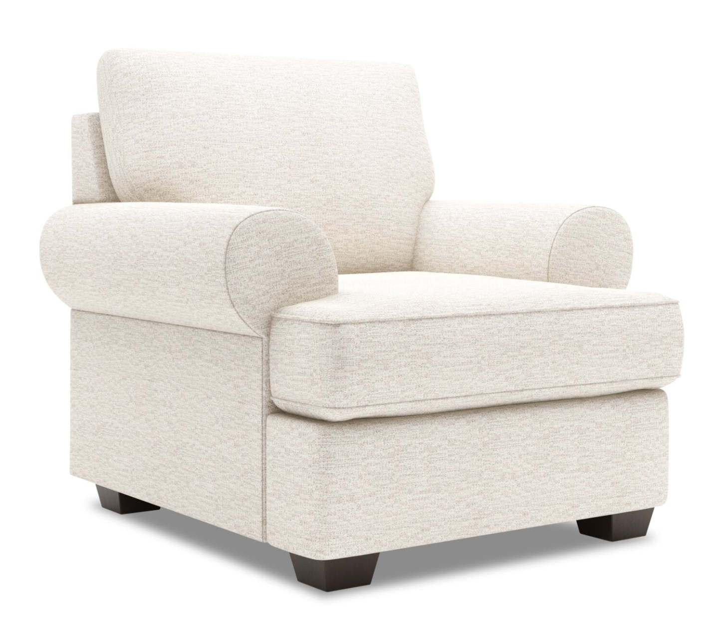 Fauteuil Roll de Sofa Lab de 42 po fabriqué au Canada en tissu de chenille avec accoudoirs enroulés - beige Luxury Sand | RO303093
