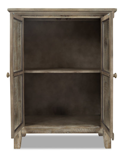 Rocco 32 Armoire d'appoint 2 portes - Bois naturel|Armoire décorative Rocco de 32 po avec 2 portes - bois naturel