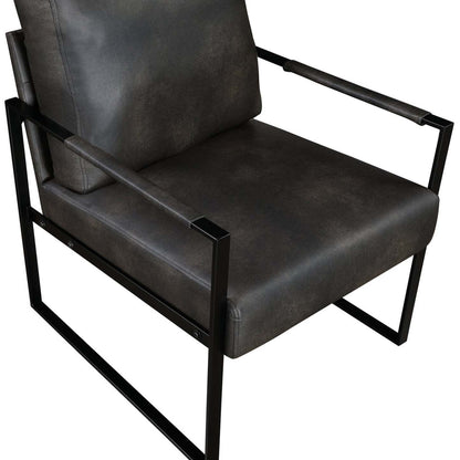 Fauteuil d'appoint en similicuir Nico 24.75 avec pieds en métal - Gris foncé | Fauteuil d'appoint Nico de 24,75 po en similicuir avec pattes en métal - gris foncé