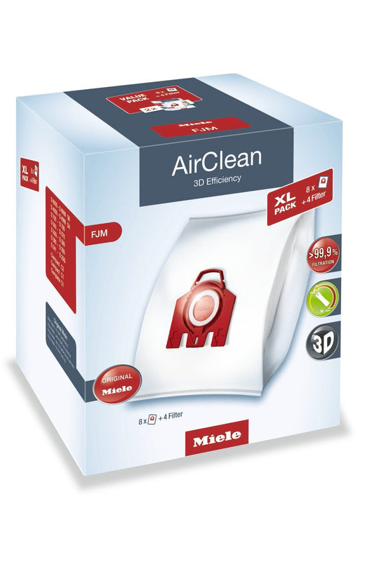 Miele - Sacs à poussière AirClean 3D Efficiency FJM, paquet de 8 - 10455190 | Sacs à poussière AirClean 3D Efficiency FJM de Miele, ensemble de 8 - 10455190 | 10455190